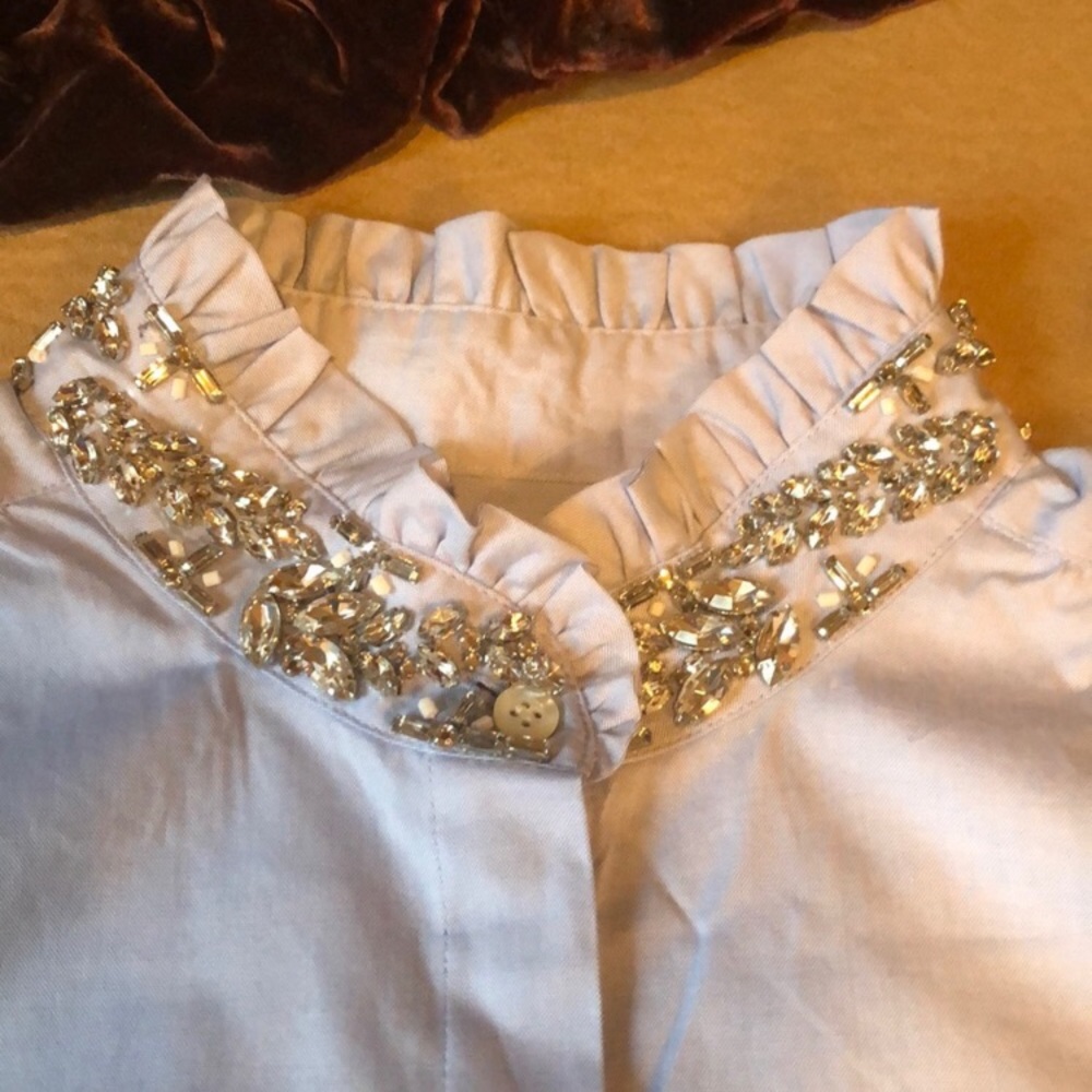 J Crew Factory Jeweled Collar sleeveless shirt 00